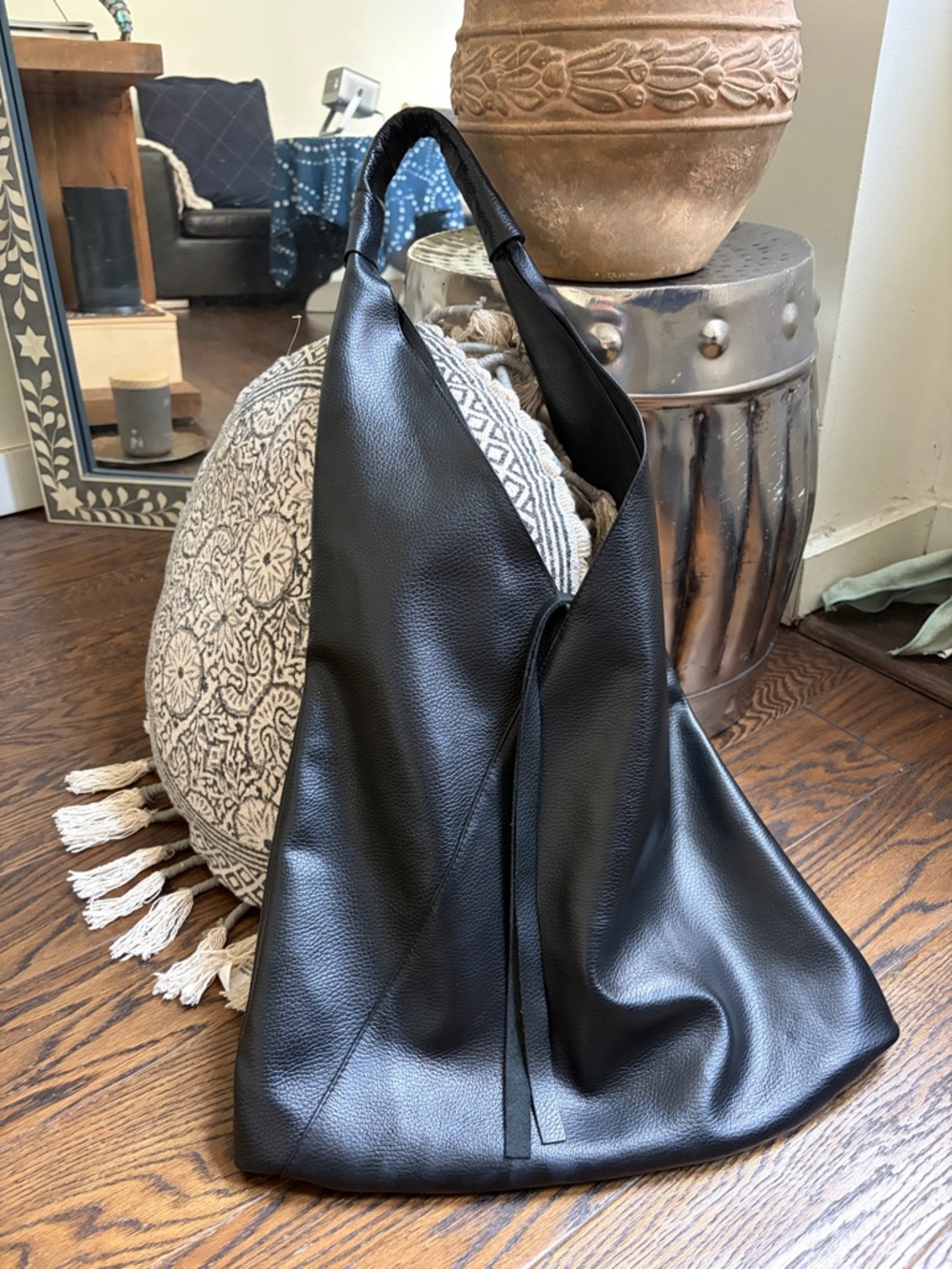 MARLON Black Genuine Leather Tote